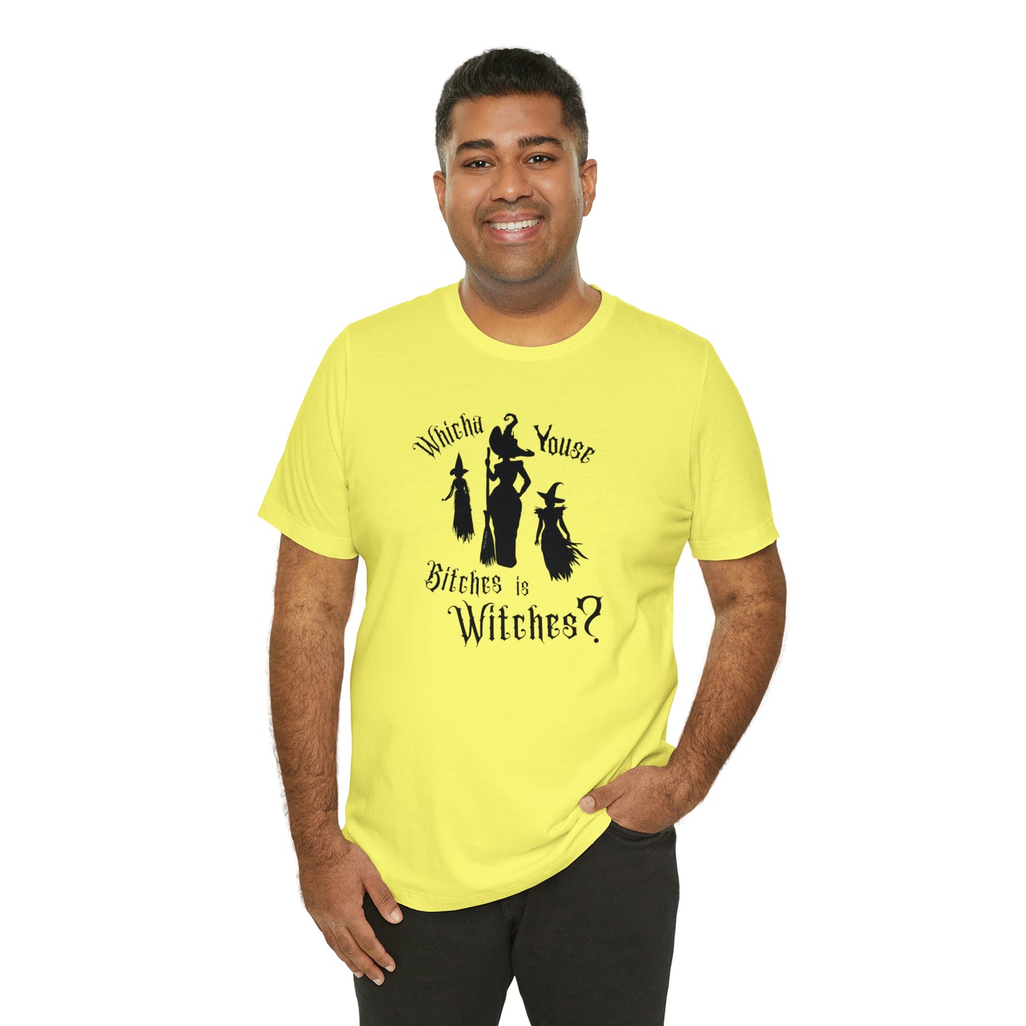 Whicha' Youse . . . is Witches? Halloween Shirt Unisex Tee Light Shirt Design