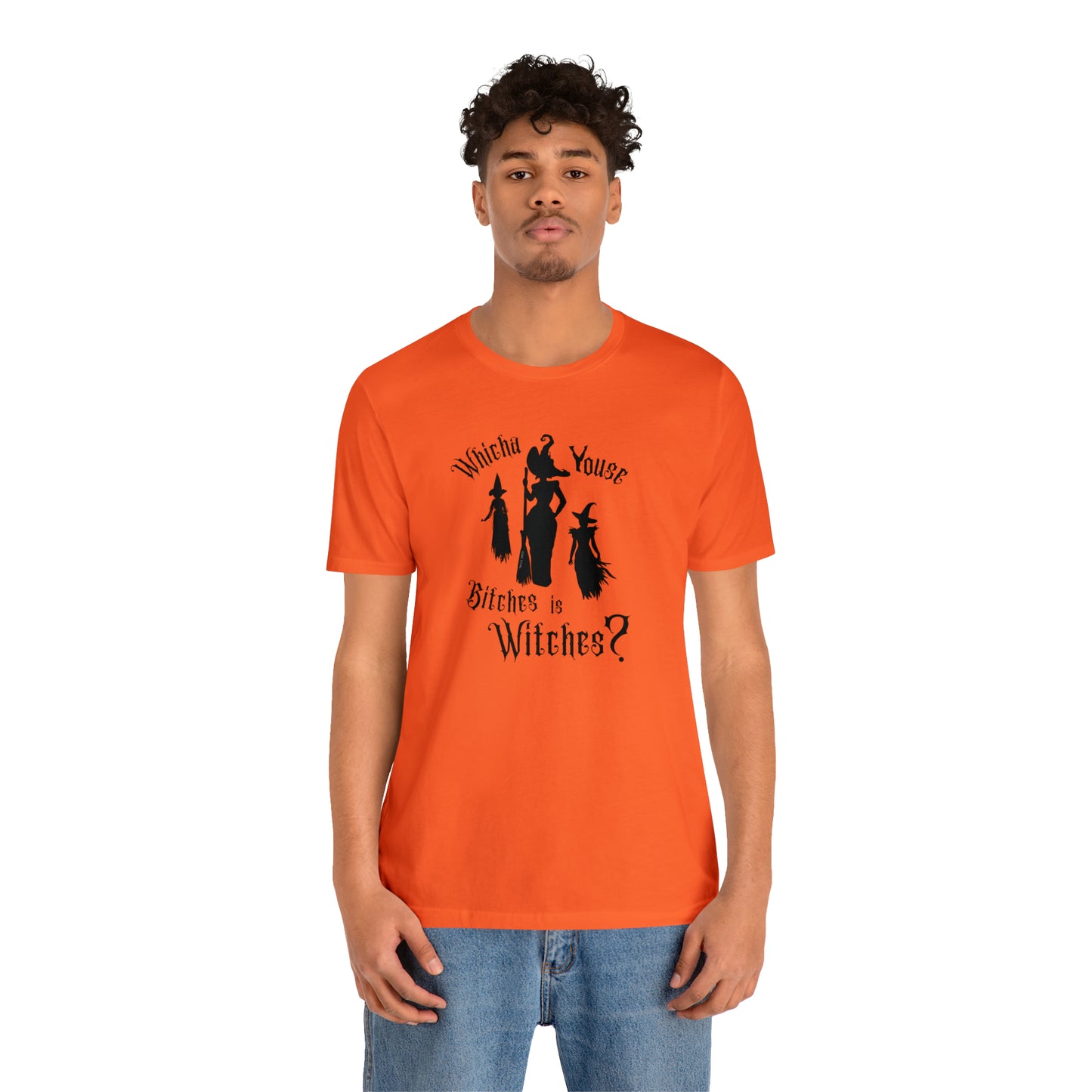 Whicha' Youse . . . is Witches? Halloween Shirt Unisex Tee Light Shirt Design