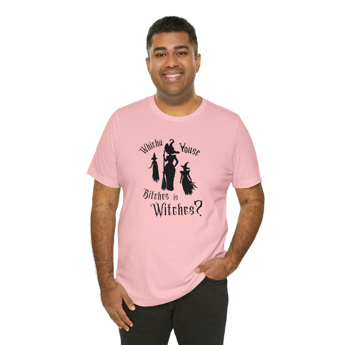 Whicha' Youse . . . is Witches? Halloween Shirt Unisex Tee Light Shirt Design