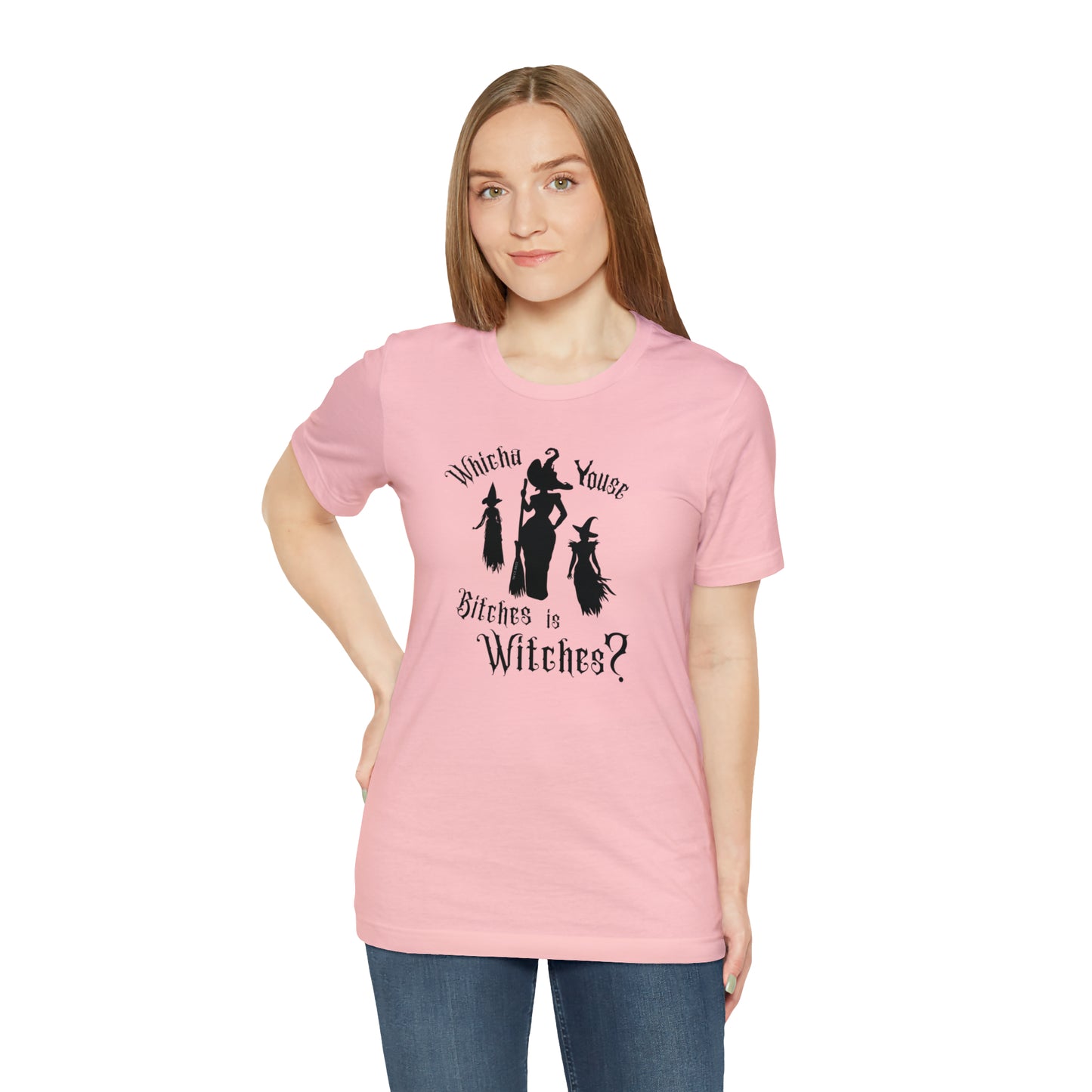 Whicha' Youse . . . is Witches? Halloween Shirt Unisex Tee Light Shirt Design